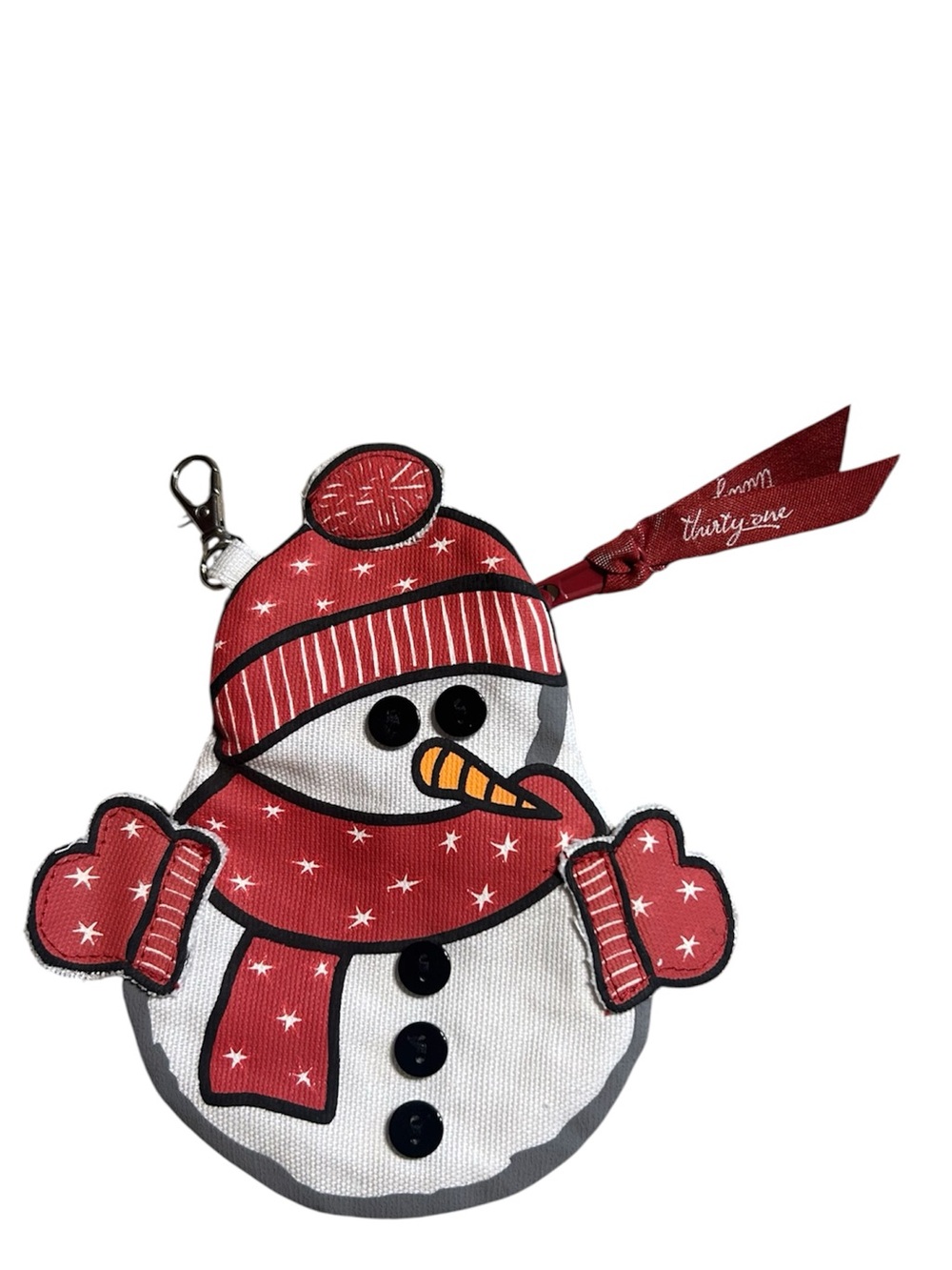 Thirty-One Retired Snowman Coin Purse Keychain